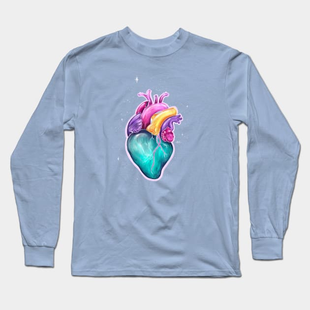 Colorful Heart Long Sleeve T-Shirt by Ria_Mizuko